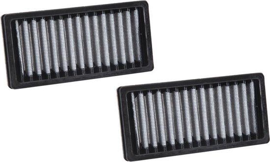 K&N interieurfilter (2 stuks) voor Jeep Wrangler 2.8, 3.6, 3.8 2011-2017 (VF1010)