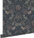 ESTAHome Behang Bloemen en Vogels Donkerblauw en Oudroze - 53 cm x 10.05 m
