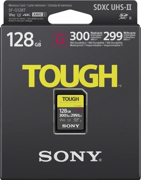 Sony SDHC 128GB Tough R300 W299 UHS-II CL10 U3 V90 SFG1TG