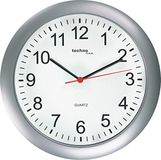 Technoline analoge Quarz - Wanduhr, Kunststoff, Silber, 26 cm Ø