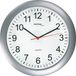 Technoline analoge Quarz - Wanduhr, Kunststoff, Silber, 26 cm Ø