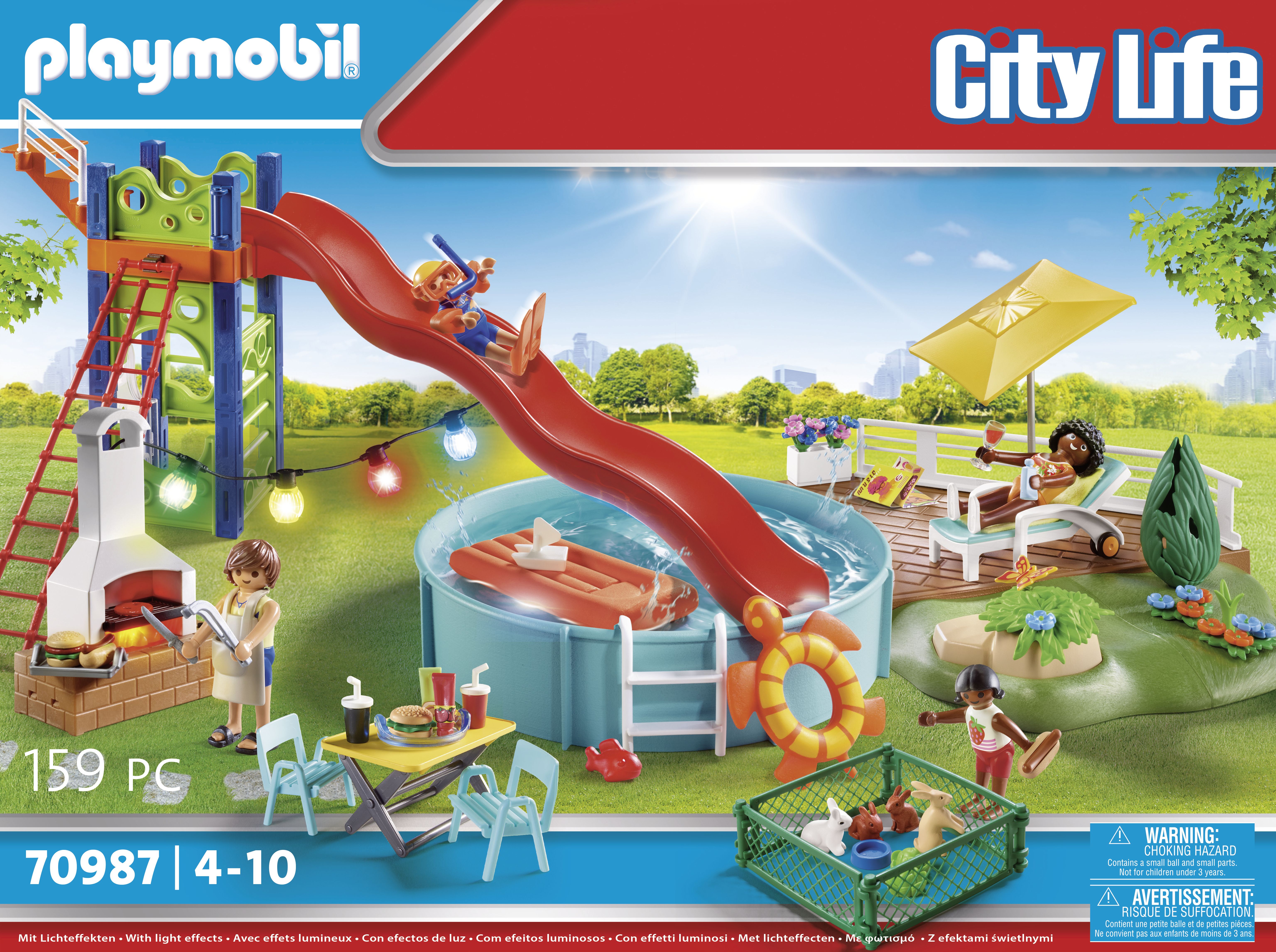 PLAYMOBIL City Life Zwembadfeest met glijbaan - 70987