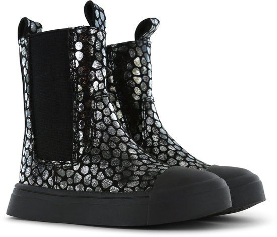 Shoesme Zwart-zilveren Chelseaboot Kinderen