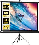 HOMCOM Projectiescherm Metaal 131x92x203cm Zwart