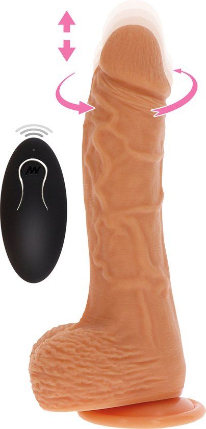 TOYJOY Up and Down Rotating Vibrating Dildo - Beige