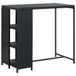 vidaXL Bartafel met opbergrek, zwart, 120x60x110 cm
