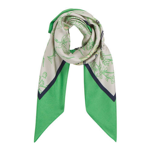 Tommy Hilfiger Tommy Hilfiger zijden sjaal met all-over print groen/ecru