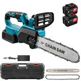 StarTech Accu kettingzaag - Draadloze 30 cm motorschaag - 1500 W, 21 V - Borstelloze motor - Voor het snoeien van bomen en het zagen van hout - 2 accu's, EU-stekker