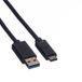 ROLINE USB 3.2 Gen 1 kabel, A-C, M/M, zwart, 2 m