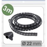 Quadrios 25CA738 Kabelslang 22 mm (max) Zwart 3 m