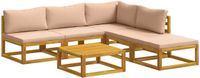 vidaXL - Bankstel - 6 - st - Naturel - Massief - Acacia - Hout