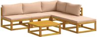 vidaXL - Bankstel - 6 - st - Naturel - Massief - Acacia - Hout