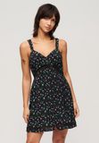 Superdry Cami jurk met V-hals en kanten afwerking Dames Jurken