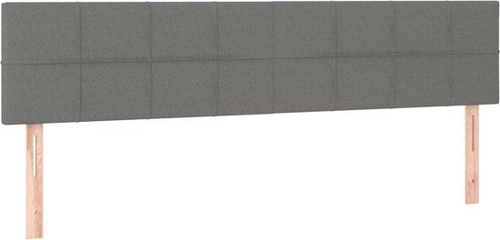 vidaXL Hoofdbord 200x5x78/88 cm stof donkergrijs