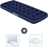 Bestway luchtbed - 1-Persoons - 76 x 185 x 22 cm - Blauw - Inclusief Kussen en Kussenbeschermer