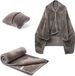 SolidKeus - Couverture de voyage 3-en-1 avec coussin intégré et fonction poncho