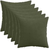 vidaXL Kussensloop 6 stuks HEERLEN Groen 45 x 45 cm corduroy