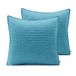 AmeliaHome Softa Set van 2 kussenslopen, 45 x 45 cm, blauw en grijs