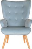 DKD Home Decor Armstoel Natuurlijk Hout Polyester Hemelsblauw (67 x 75 x 96 cm)