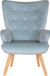DKD Home Decor Armstoel Natuurlijk Hout Polyester Hemelsblauw (67 x 75 x 96 cm)
