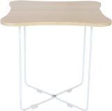Merkloos / Sans marque Relaxdays Bijzettafel, 40 x 40 cm, vierkant, natuur-wit