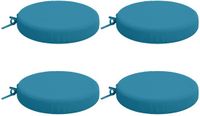 vidaXL Coussin d'assise SOEST 4 pièces Bleu clair 100% Polyester Ø 40 x 7 cm