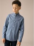 Next Jongens Single Oxford-overhemd Lange Mouw Katoen Airforce Blue Maat 134