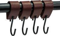 Brute Strength - Leren S-haak hangers - Bruin - 4 stuks