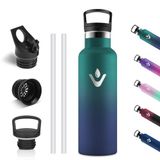 Motswedi Thermosfles 500 ml, Roestvrijstalen Waterfles, BPA-Vrij, Thermofles, 304 RVS, Dubbelwandige, 18/8 Roestvrij Staal, Lekvrij, Waterfles voor Sport, Camping, kantoor, Donkergroen & Donkerblauw