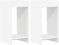 vidaXL Plantenstandaard 2 stuks Wit 30 x 30 x 60 cm Bewerkt hout