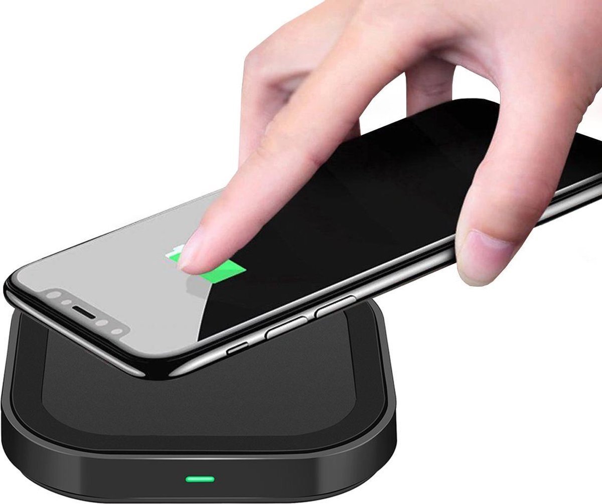 Luvego Draadloze Oplader Wireless Qi Quick Charger - Zwart - 10W - Inclusief kabel