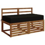 vidaXL - Zitkussen - SOEST - 100% - Polyester - Zwart - 120 - x - 60 - x - 15 - cm