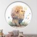 Lion Stickers Trompe L'Oeil Arche Ronde Enfants - Diamètre 110 Cm