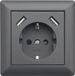 LEDmaxx USB1003 - Stopcontact (1-voudig) - Met USB - Kinderbeveiliging - Antraciet