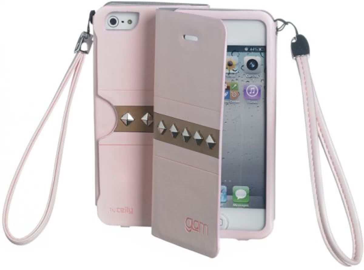 LELYCASE Celly GLAMme Booklet Agenda Studs Flip Book case iPhone 5 5s Pink