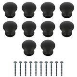 Amig - Pack of 10 Furniture Knobs - Diameter Ø28 mm - Matte Black - Zamak - Mod. 803