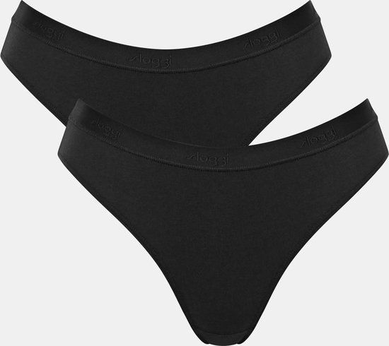 sloggi GO Casual High leg 2P Dames Onderbroek - Zwart - Maat L