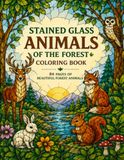 Stained Icecat Stained Glass Animals of the Forest Coloring Book