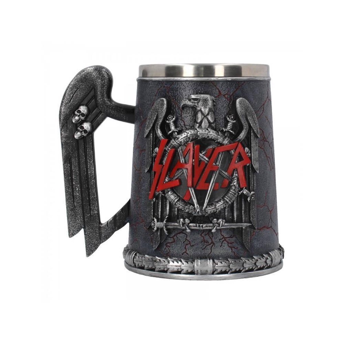 Nemesis Now B4128M8 Slayer Tankard Mok 14cm Zwart, Hars w/RVS Insert, 500 milliliter