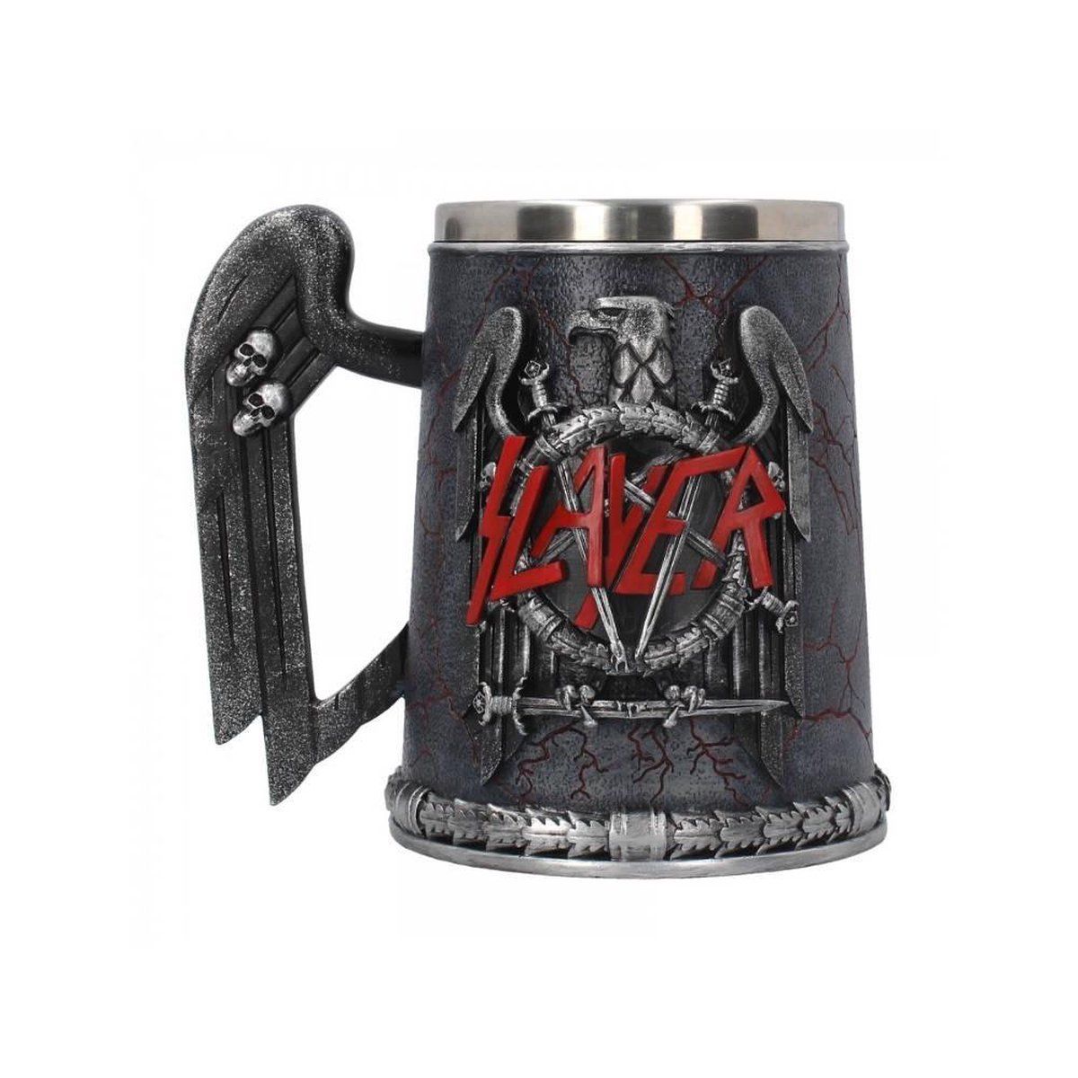 Nemesis Now Slayer Tankard Mok 14cm Zwart, Hars w/RVS Insert, 500 milliliter