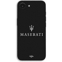 Maserati iPhone 17e-hoesje wit met carbonachtergrond Maniacase