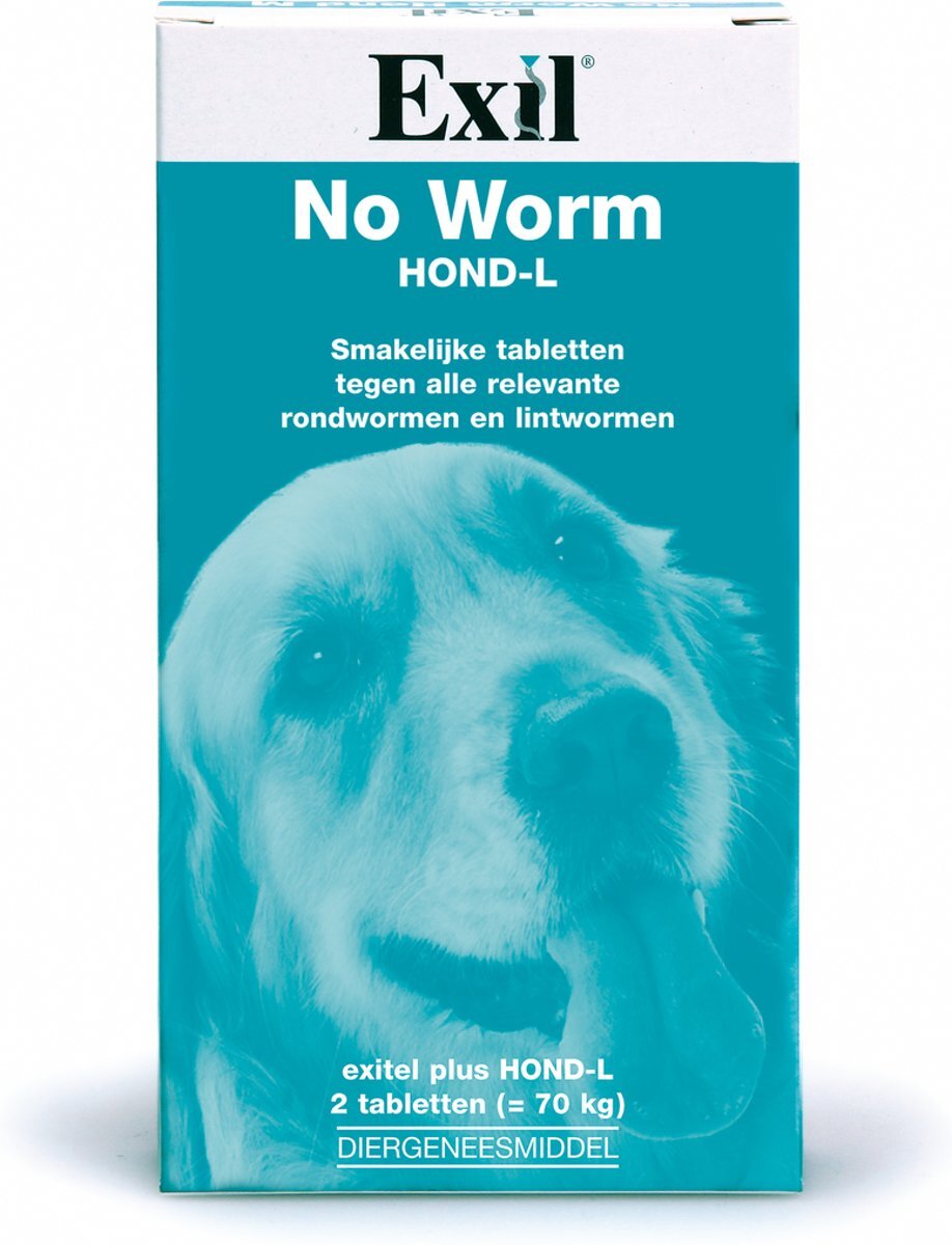 Exil No Worm Tabletten Hond Large 2 tabletten