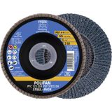 PFERD Waaierschijf Polifan 5 stuks | Ø 125 mm, Z 60, conisch, PSF STEELOX | 69398193 - voor staal en roestvrij staal (INOX)