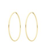 Lucardi Dames Oorbellen 60mm - Oorbellen - Cadeau - Echt Zilver - Goudkleurig