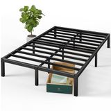 Zinus Elias Lattenbodem voor twijfelaar, 120 x 190 cm, bedframe met metalen latten inbegrepen, hoogte 35,6 cm, met opbergruimte eronder, eenvoudige montage, zwart