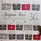 witte WHITE COTTON CARDS Verjaardagskaart voor 30e verjaardag, handgemaakt, opschrift "Wishing you a Wonderful Niece", wit