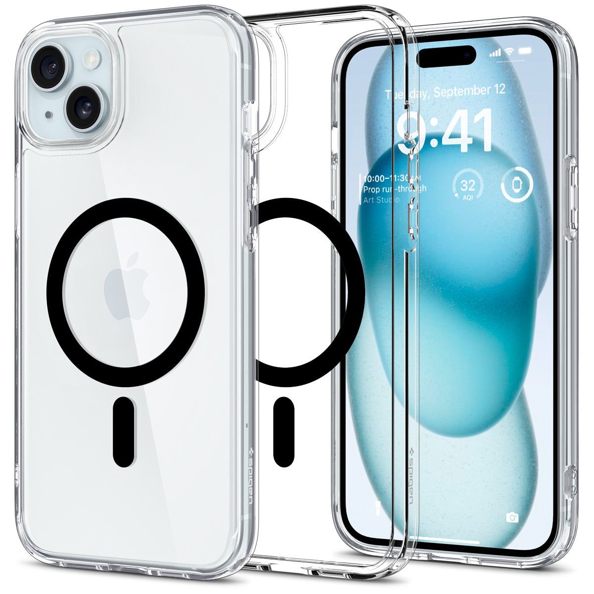 Spigen iPhone 15 Plus Hoesje - ACS06661 - Zwart/Transparant