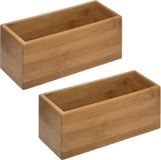 5five Opbergbox - Bamboe Hout - Bruin - 23 x 9,5 cm - 2 Stuks