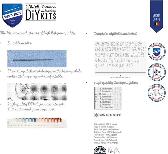 Vervaco borduurpakket PN0147792 in de bus, groeimeter/meetlat