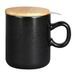Genevieve Lethu 536233 Theepot 45 cl van aardewerk met theezeef - theekop, kruidenthee met grenen deksel en roestvrijstalen zeef - matzwart middernacht collectie